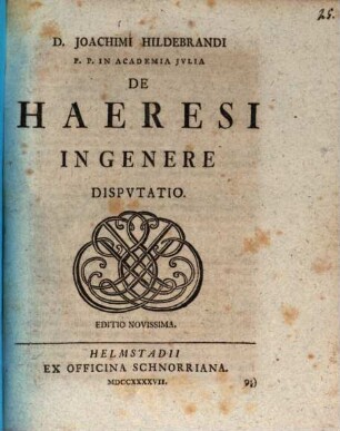 De haeresi in genere