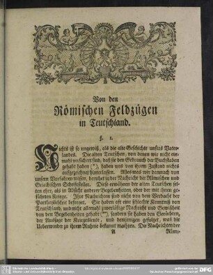 Von den Römischen Feldzügen in Teutschland