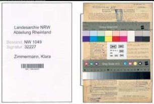 Entnazifizierung Klara Zimmermann , geb. 04.03.1903 (Prokuristin)