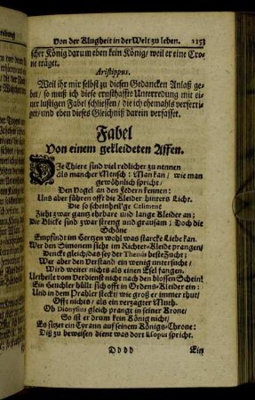 Fabel Von einem gekleideten Affen.