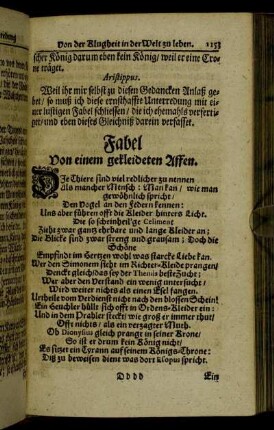Fabel Von einem gekleideten Affen.
