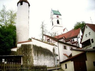 Ansicht von Nordosten mit Stadtkirche über Stadtmauer
