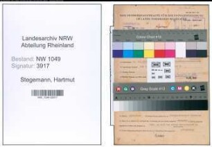 Entnazifizierung Hartmut Stegemann , geb. 14.11.1908 (Kaufmaennischer Angestellter)