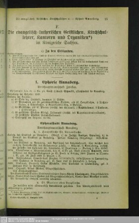 F. Die evangelisch-lutherischen Geistlichen, Kirchschullehrer, Kantoren und Organisten im Königreiche Sachsen