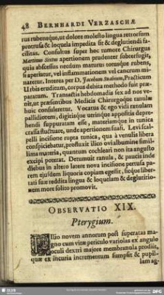 Observatio XIX. Pterygium