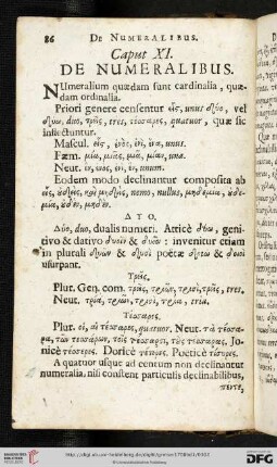 Caput XI: De Numeralibus