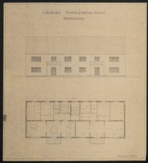 Vierfamilienhaus: Ansicht und Grundriss