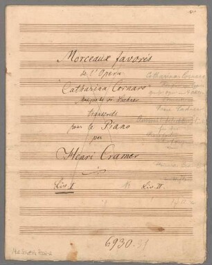 "Catharina Cornaro - Excerpts; Arr; pf". - BSB Mus.Schott.Ha 7002-2