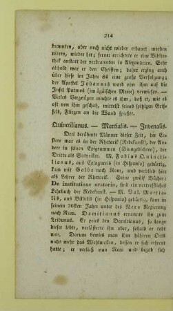 Quinctilianus. - Martialis. - Juvenalis