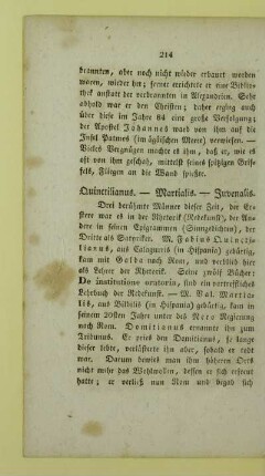 Quinctilianus. - Martialis. - Juvenalis