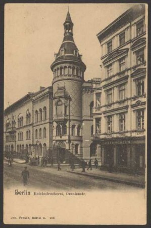 Ansichtskarte Turm der Reichsdruckerei, Oranienstraße [1/3]