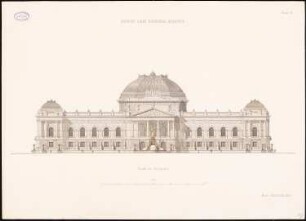 Reichstag, Berlin Zweiter Wettbewerb: Fassade am Königsplatz 1:200