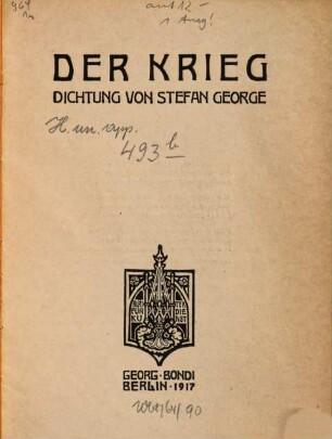 Der Krieg : Dichtung