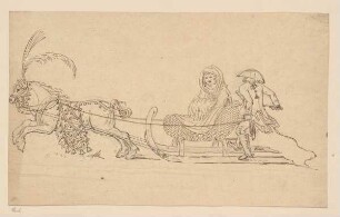 Pferdeschlitten mit Dame und Kavalier