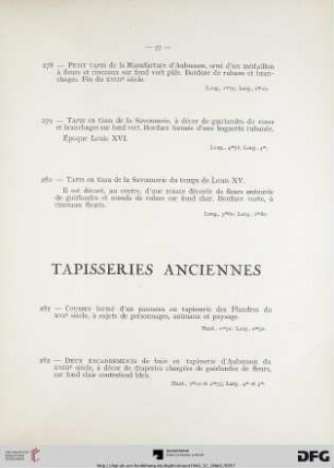 Tapisseries anciennes (Nr. 281-282)