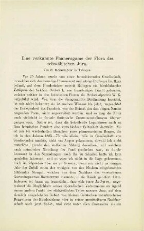 Eine verkannte Phanerogame der Flora des schwäbischen Jura