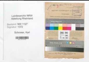 Entnazifizierung Karl Schroeer , geb. 27.08.1888 (Kaufmaennischer Direktor)