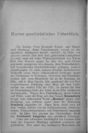 Kurzer geschichtlicher Ueberblick.