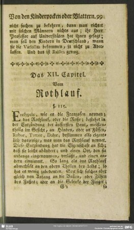 Das XII. Capitel. Vom Rothlauf