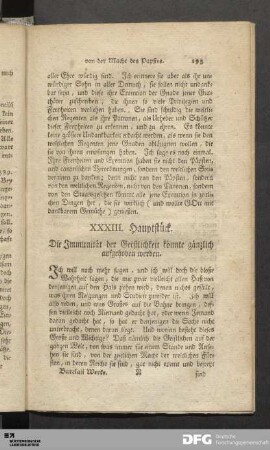 XXXIII. Hauptstück. Die Immunität der Geistlichkeit könnte gänzlich aufgehoben werden.