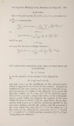 On Laplace's method for the attraction of ellipsoids.