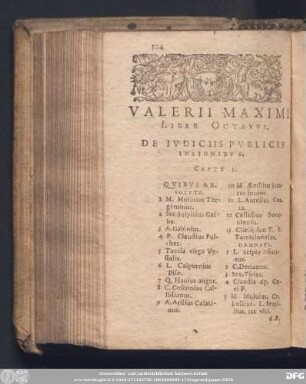 Valerii Maximi Liber Octavus. De Iudiciis Publicis Insignibus.
