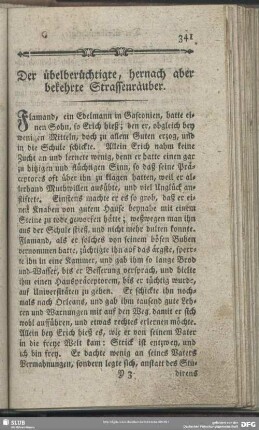 Der übelberüchtigte, hernach aber bekehrte Strassenräuber