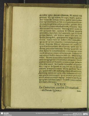 XXXIX. Ex Contentione ejusdem Divinationis electorem lipsana