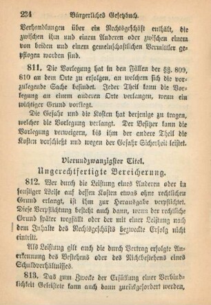 Vierundzwanzigster Titel. Ungerechtfertigte Bereicherung
