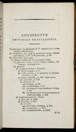 Conspectus Universae Tractationis.