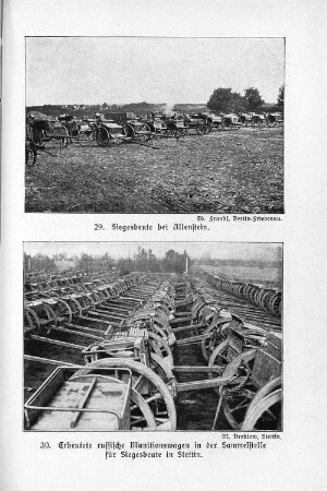 30. Erbeutete russische Munitionswagen in der Sammelstelle für Siegesbeute in Stettin.