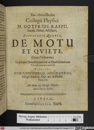 De Motu Et Quiete
