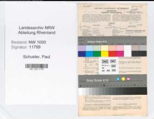 Entnazifizierung Paul Schuster, geb. 04.05.1912 (Bankangest.)