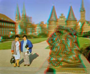 Lübeck: Holstentorplatz, Marktplatz, 1988