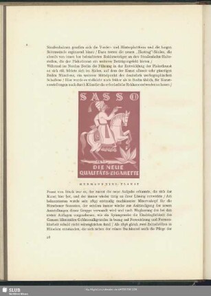 Sasso Zigaretten Werbung