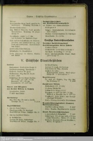 V. Sächsische Staats-Behörden : Sächsische Staats-Behörden