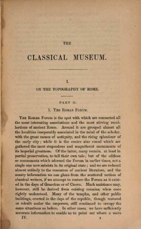 Classical museum : a journal of philology and of ancient history and literature. 4. 1847
