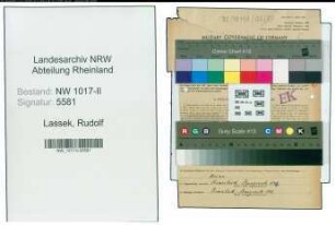 Entnazifizierung Rudolf Lassek , geb. 24.01.1905 ()