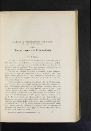 Abteilung für Hautkrankheiten und Syphilis.