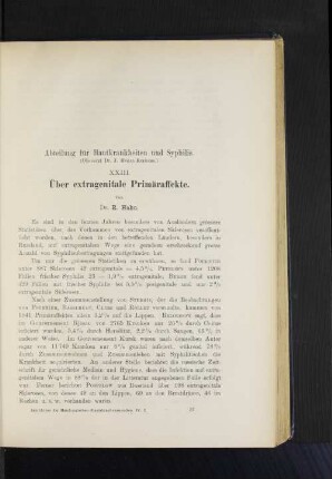 Abteilung für Hautkrankheiten und Syphilis.