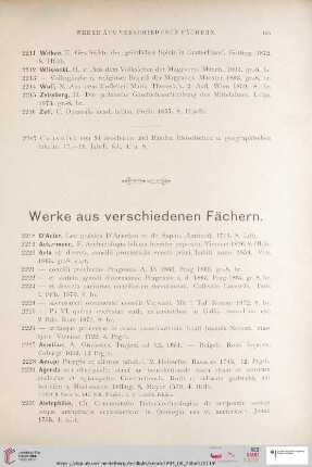 Werke aus verschiedenen Fächern (Nr. 2218 - 3329)