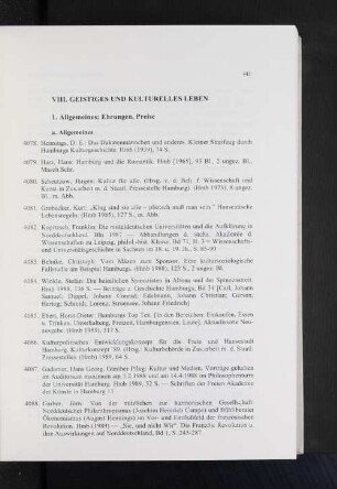 VIII. Geistiges und Kulturelles Le