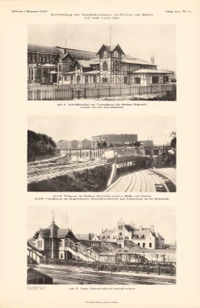 Entwicklung der Eisenbahnanlagen im Norden von Berlin: Ansichten (aus: Atlas zur Zeitschrift für Bauwesen, hrsg. v. Ministerium der öffentlichen Arbeiten, Jg. 53, 1903)