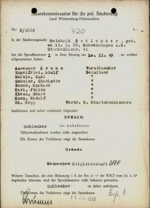 Schlenker, Reinhold
