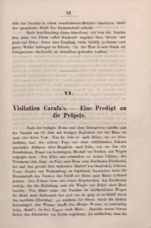 VI. Visitation Carafu's. - Eine Predigt an die Pröpste.