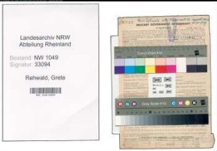 Entnazifizierung Grete Rehwald , geb. 29.06.1895 (Geschaeftsinhaberin)
