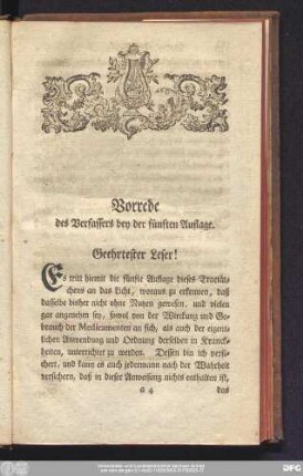 Vorrede des Verfassers bey der fünften Auflage. Geehrtester Leser!