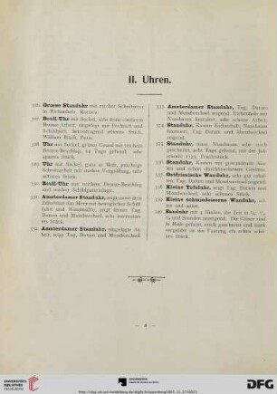 II. Uhren (Nr. 326-340)