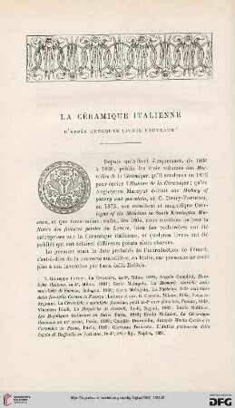 3. Pér. 7.1892: La céramique italienne d'après quelques livres nouveaux, [1]