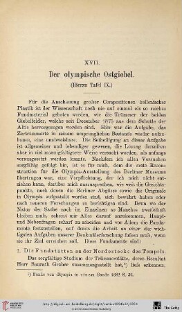 XVII. Der olympische Ostgiebel